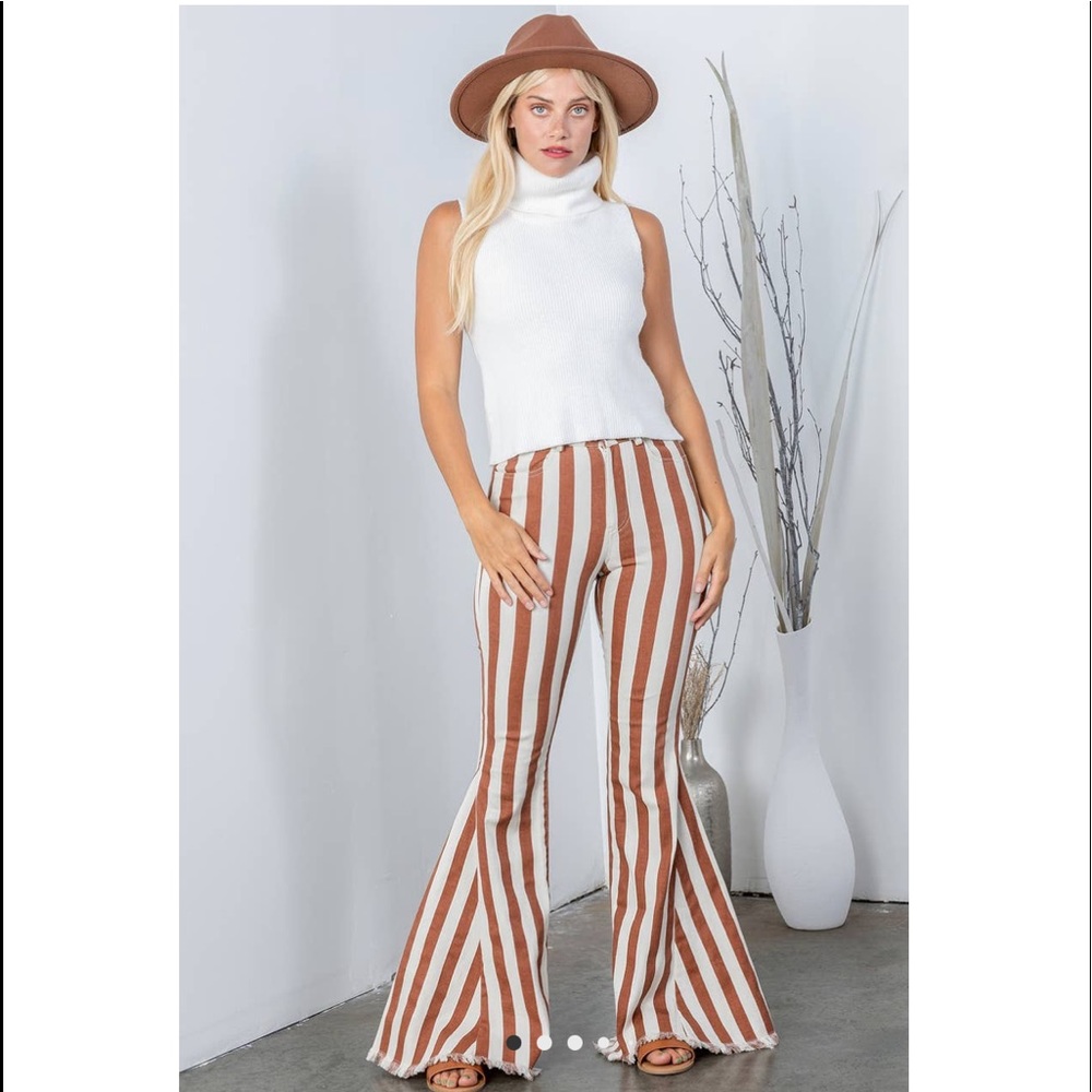 Boho striped bell bottoms